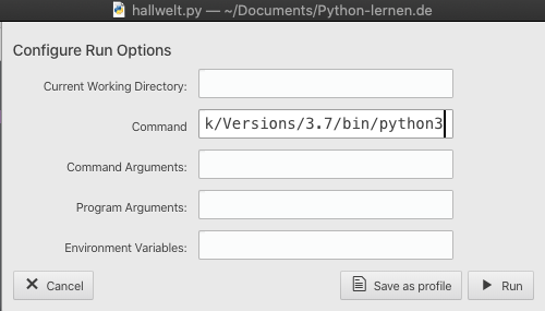 andere Python-Version einstellen bei script